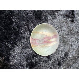 Rueven Round Handcrafted Abstract Glass Art  Trinket Dish Jewelry Holder